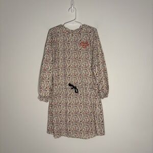 Noppies  Kids Girls Dress Size 8/9 Cream Micro Floral Print Long Sleeve